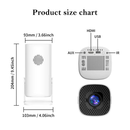 Portable Smart Projector with WiFi 6 and Bluetooth